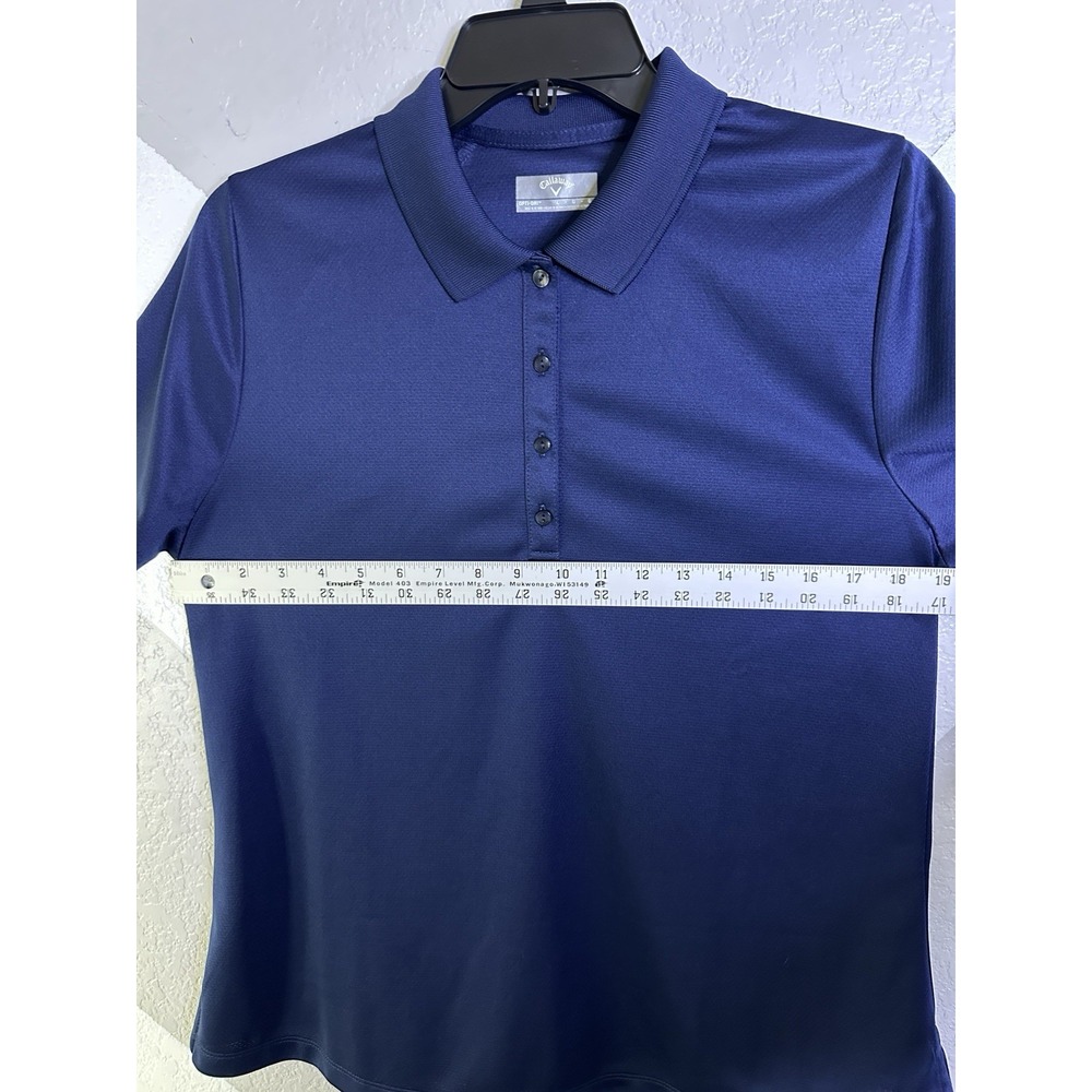 Callaway Womens SWING TECH Solid Knit Navy Polo Peacoat Size Large - OPTI DRI - Picture 4 of 10
